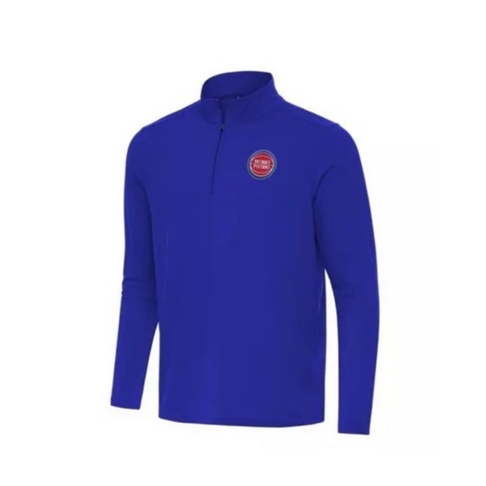 Antigua Detroit Pistons 1/4 Zip Pullover, Dark Royal Blue, NBA XL